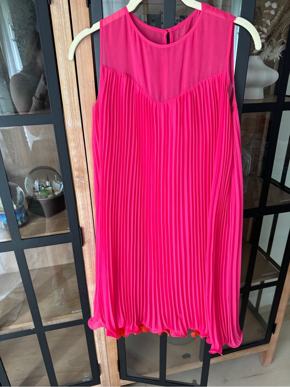 Anthropologie maeve pleated mini dress ruffle sleeveless layered swing barbie